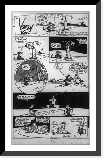 Krazy Kat. A one-fruit, one-liff-one-tree fig orchard, heh?"" Classic, Vintage Poster