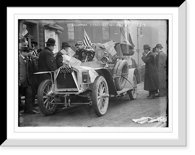 New York - Paris race: Lelouvier starting, New York, Antique Poster
