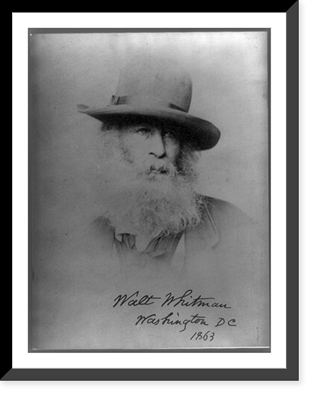 Walt Whitman, Washington, D.C., 1863, Historic Print