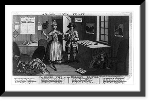 Historic Framed Print, A Methodist, love feast. The gosple wife, or the bellows lecture,  17-7/8" x 21-7/8"