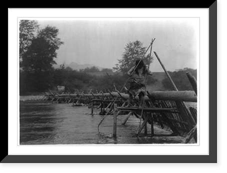Fish-weir across Trinity River. Hupa Classic, Antique Print