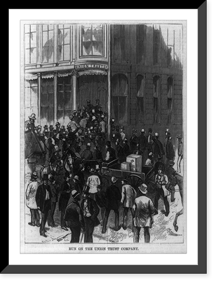 Scenes in Wall Street during the panic. Run on the Union Trust Company Classic, Historic Reproduction