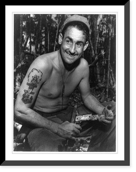 Black & White Photo - S/Sgt. LeRoy Norton, the ex-lumberjack from Bend