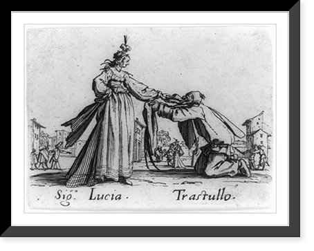 Trastullo kneeling before Signorina Lucia, Antique Wall Art