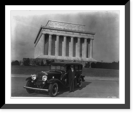 Historic Photo Print - Washington, DC - Man standing with Cadillac near