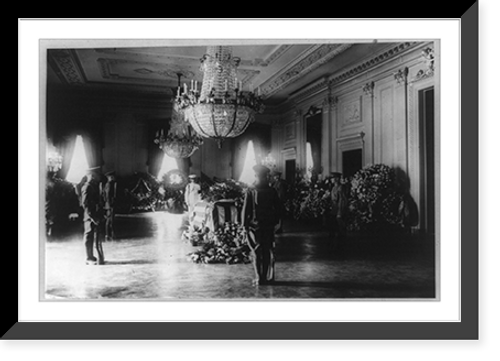 Historic Framed Print, Where the President's body rests in the White House,  17-7/8" x 21-7/8"