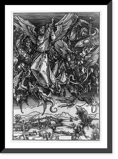 Historic Framed Print, [St. Michael fighting the dragon].AD.,  17-7/8" x 21-7/8"
