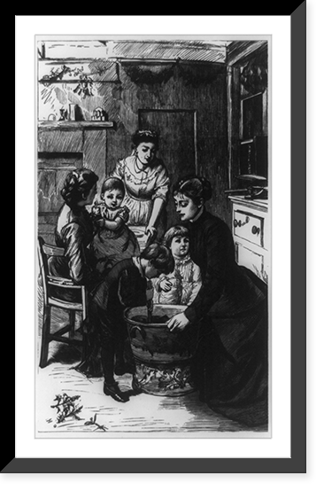 Historic Framed Print, Stirring the Christmas pudding,  17-7/8" x 21-7/8"
