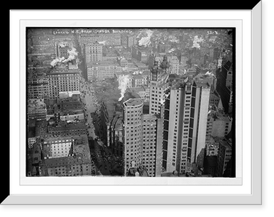Looking N.E. from atop Singer Bldg. , New York, Vintage Poster