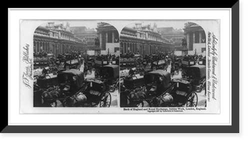 Historic Framed Print, Bank of England and Royal Exchange, Jubilee Week, London, England,  17-7/8" x 21-7/8"