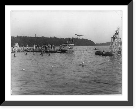 The Swimming dock at Eagles Mere, Pennsylvania, Historic Print
