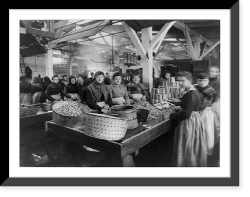 Historic Framed Print, [Women canning oysters],  17-7/8" x 21-7/8"
