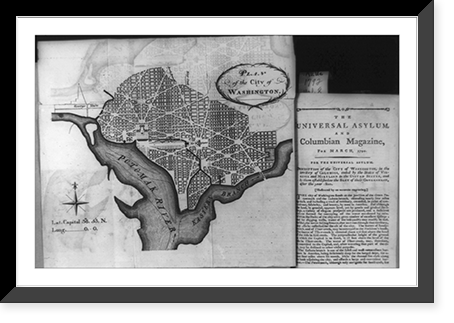 Historic Framed Print, [L'Enfant map of Wash., D.C.],  17-7/8" x 21-7/8"