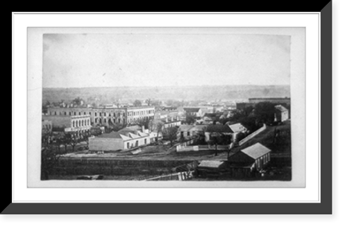 Historic Framed Print, [Bird's-eye view of Austin, Texas (?)],  17-7/8" x 21-7/8"