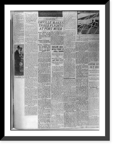 28 pages of clippings from various U.S. and French newspapers concerning aviation activites of Wright Brothers between 1903 and 1909 - 26 Classic, Antique Poster
