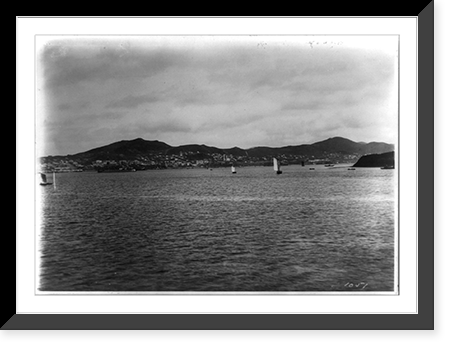 Vladivostok - panoramic view from harbor (center part of 3 parts), Vintage Print