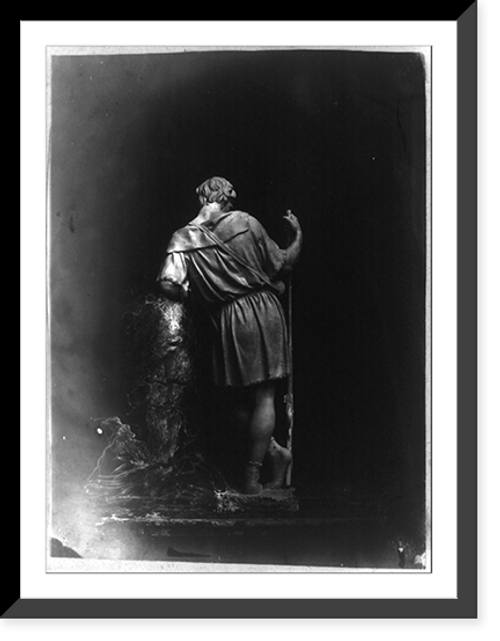 Historic Framed Print, [Backwoodsman figure for the clock in the House of Representatives chamber],  17-7/8" x 21-7/8"