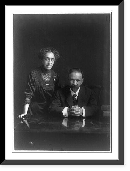 Francisco Indalecio Madero, Pres. Mexico, 1873-1913, and wife; she is standing and he is seated at desk Classic, Vintage Wall Art