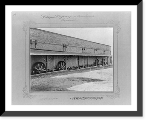 Historic Framed Print, [The cogwheels in the mixing department at the Imperial Gunpowder Factory].the photograph studio of the Imperial School of Engineering.,  17-7/8" x 21-7/8"