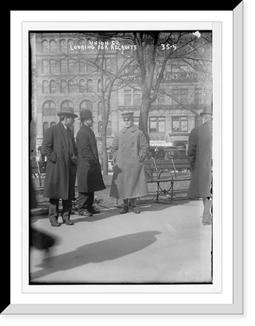 Historic Framed Print, Recruiting in Union Square, New York,  17-7/8" x 21-7/8"