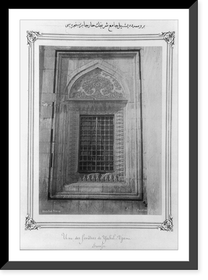 Exterior view of a window in the Yesil Cami (Green Mosque) in Bursa.Abdullah Fr&egrave;res. - 2 Classic, Antique Print