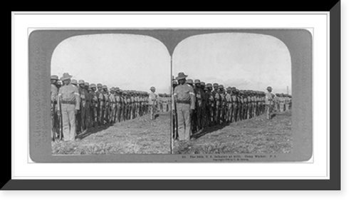 Historic Framed Print, The 24th U.S. Infantry at drill, Camp Walker, Philippine Islands,  17-7/8" x 21-7/8"