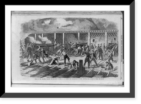 Scene on the floating battery in Charleston Harbor, S.C., during the bombardment of Fort Sumpter sic - from a sketch by an officer, Vintage Wall Art