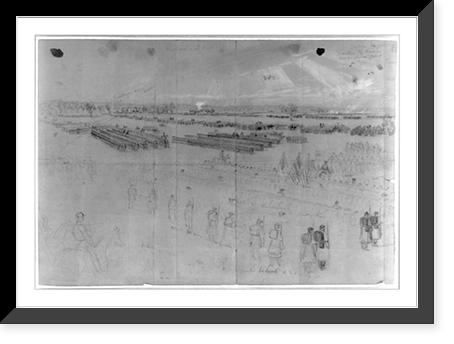 McClellan reviewing his troops near Baileys Cross Roads, Antique Poster