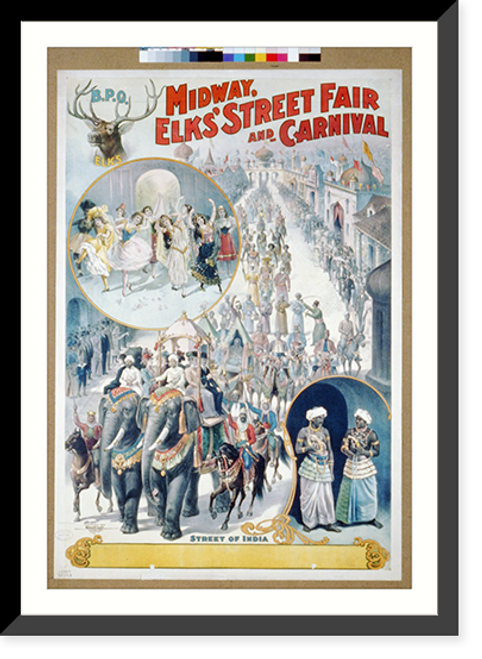 Historic Framed Print, Midway Elks' Street Fair and Carnival,  17-7/8" x 21-7/8"