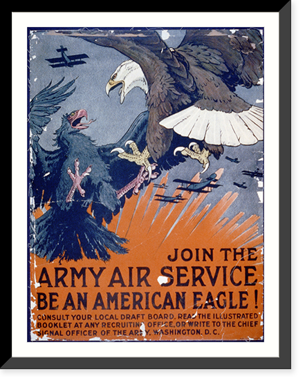 Historic Framed Print, Join the Army Air Service, be an American eagle.Charles Livingston Bull ; Alpha Litho. Co., Inc., N.Y. - 2,  17-7/8" x 21-7/8"
