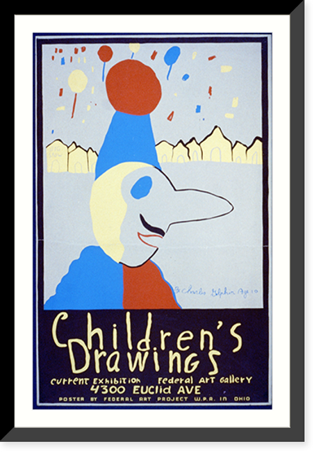 Historic Framed Print, Children's drawings,  17-7/8" x 21-7/8"