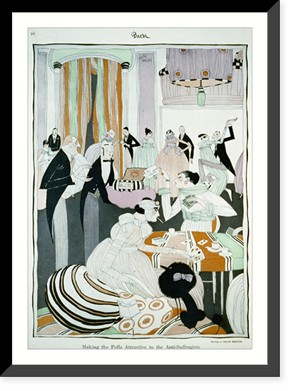 Making the polls attractive to the anti-suffragists.painted by Ralph Barton. Classic, Antique Poster