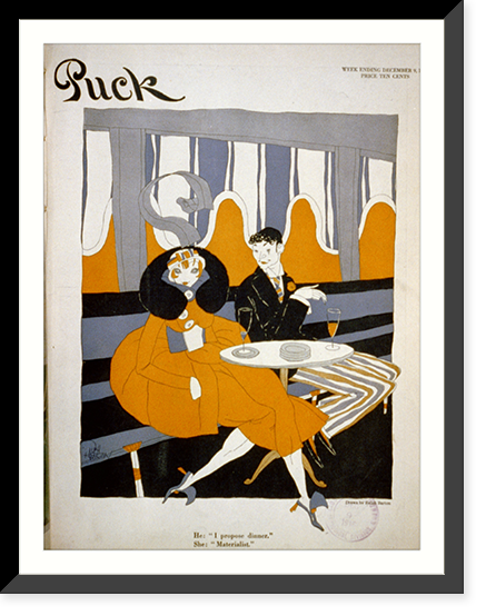 He: I propose dinner." She: "Materialist"", Vintage Poster