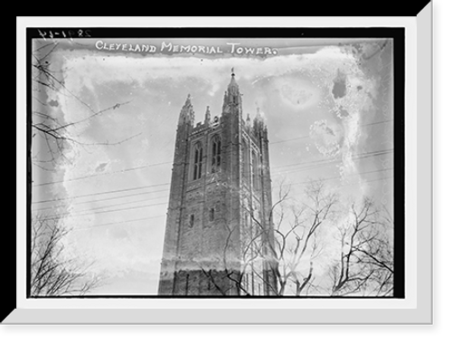 Historic Framed Print, Cleveland Memorial Tower,  17-7/8" x 21-7/8"