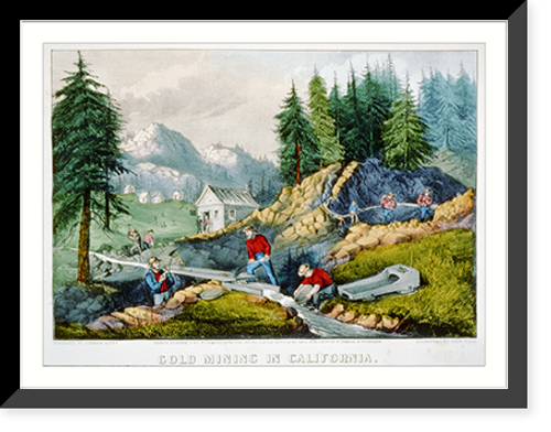 Historic Framed Print, Gold mining in California - 2,  17-7/8" x 21-7/8"