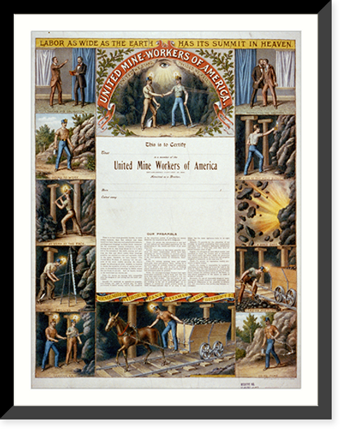 Historic Framed Print, United Mine-Workers of America - 2,  17-7/8" x 21-7/8"