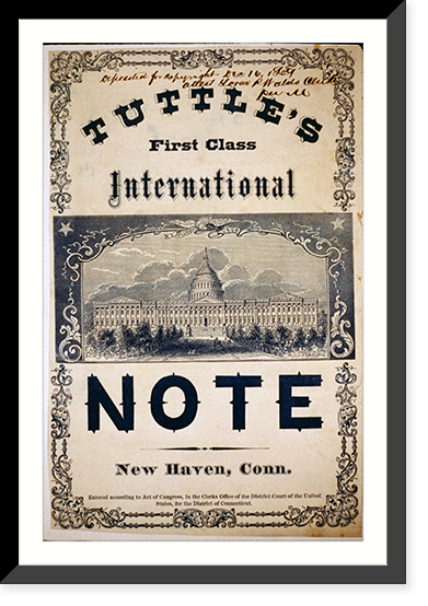 Antique Photo Print - Tuttle's first class international note