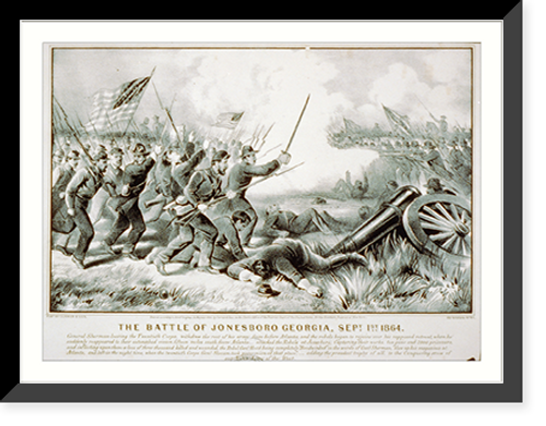 Historic Framed Print, The battle of Jonesboro Georgia, Sept. 1st 1864,  17-7/8" x 21-7/8"