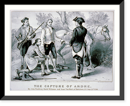 The capture of Andre: By John Paulding, David Williams and Isaac Van Wart, at Tarrytown, N.Y., Sept. 23rd, 1780 - 2, Antique Print