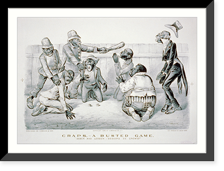 Craps-a busted game: Seben and lebben-scoops de crowd!"", Vintage Poster