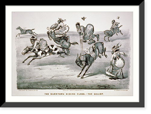 Historic Framed Print, The darktown riding class-the gallop,  17-7/8" x 21-7/8"