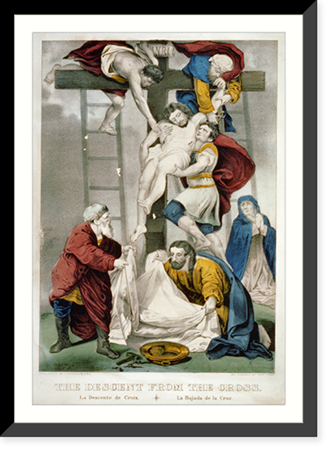 Historic Framed Print, Descent from the cross: La Descente de Croix.La Bajada de la Cruz,  17-7/8" x 21-7/8"