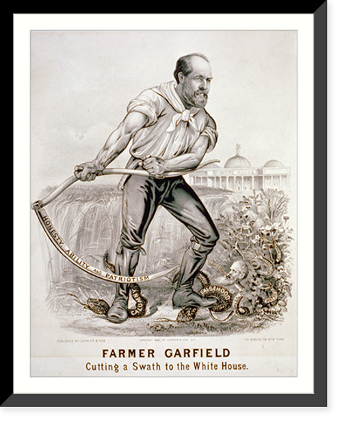 Historic Framed Print, Farmer Garfield: Cutting a swath to the White House - 2,  17-7/8" x 21-7/8"