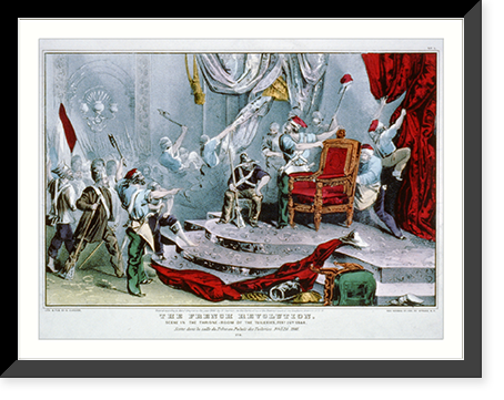 The French revolution: scene in the throne-room of the Tuileries, Feby. 24th, 1848, Antique Print