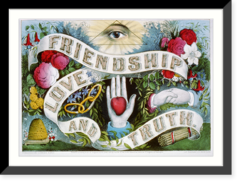 Historic Framed Print, Friendship love and truth,  17-7/8" x 21-7/8"