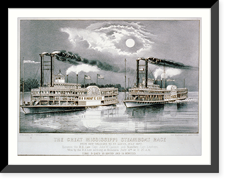 The great Mississippi steamboat race: from New Orleans to St. Louis, July 1870 - 2, Antique Poster