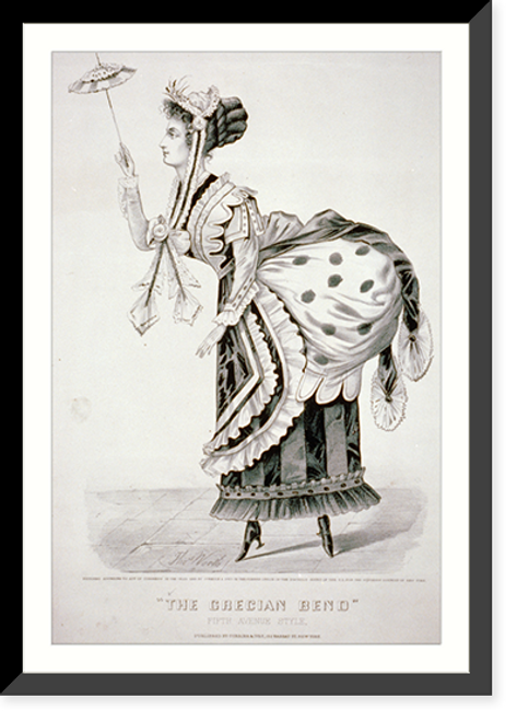 Historic Framed Print, The Grecian bend" - Fifth Avenue style",  17-7/8" x 21-7/8"