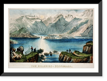 Black & White Photo - The killeries. Connemara - Antique Wall Decor Print