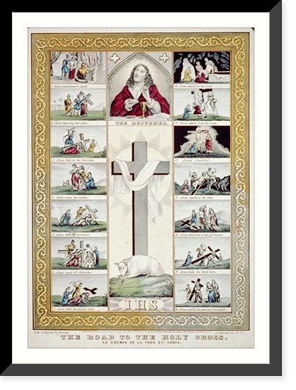 Historic Framed Print, The road to the holy cross: le chemin de la tres Ste. Croix,  17-7/8" x 21-7/8"