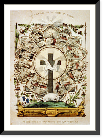 Historic Framed Print, The road to the holy cross: le chemin de la tres Ste. Croix - 2,  17-7/8" x 21-7/8"